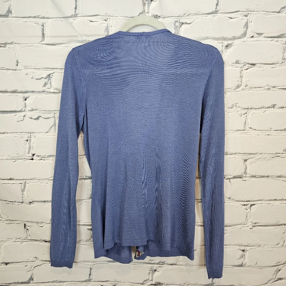 Etro Blue Ruffle Cardigan - Picture 2 of 6